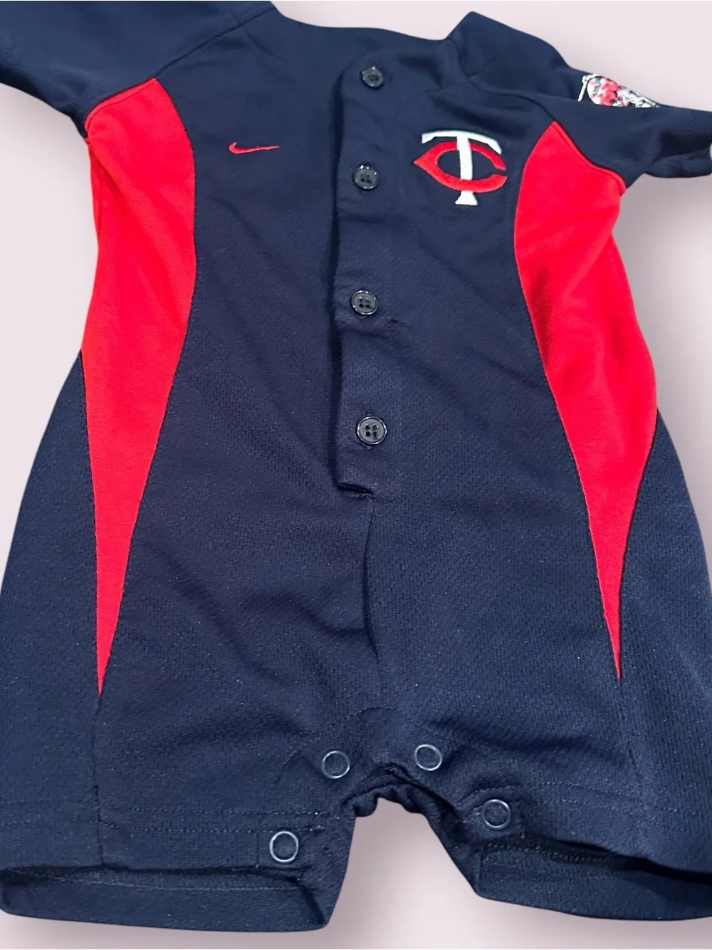 Nike MLB Minnesota Twins Baseball Button Romper - Navy & Red Size 18 Months